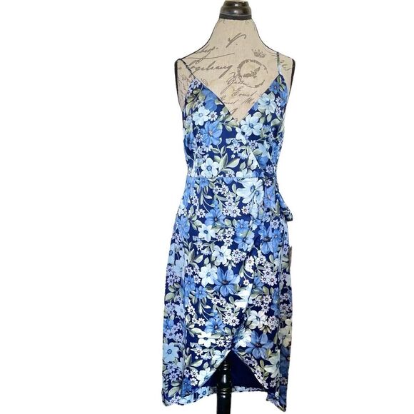 Lulus Womens Dress Size Medium Totally Romantic Quiet Luxury Floral Wrap Midi - Picture 4 of 14
